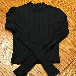 Full Tilt Black Ribbed Top